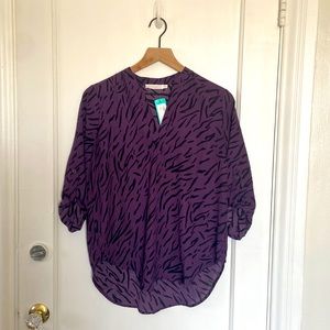 Purple V-Neck Top NWT